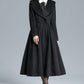 Vintage Inspired Black Wool Coat 3130#