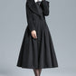Vintage Inspired Black Wool Coat 3130#