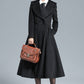Vintage Inspired Black Long Wool Princess Coat 3130#