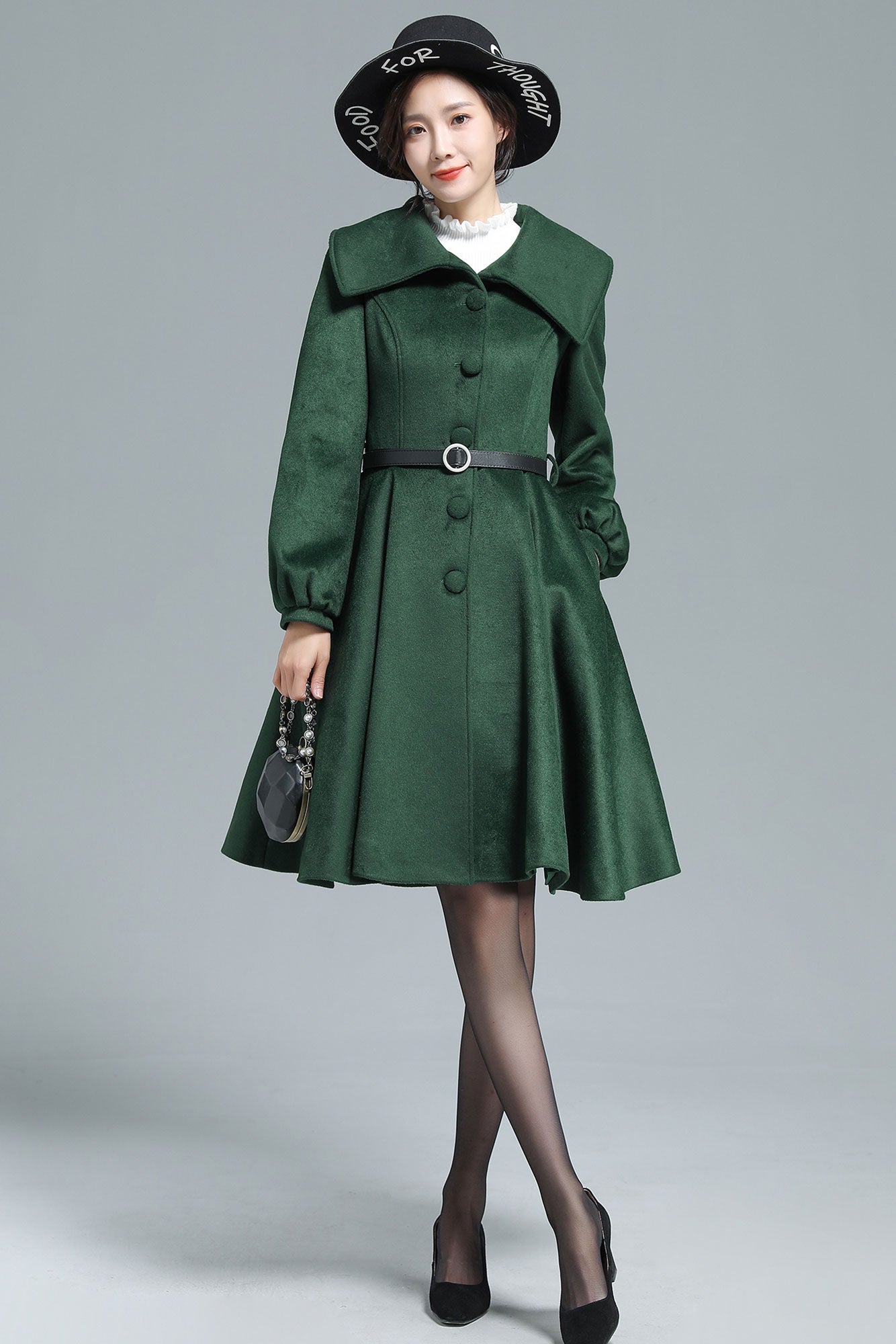 Belted Coat, Single Breasted Wool Coat 3131