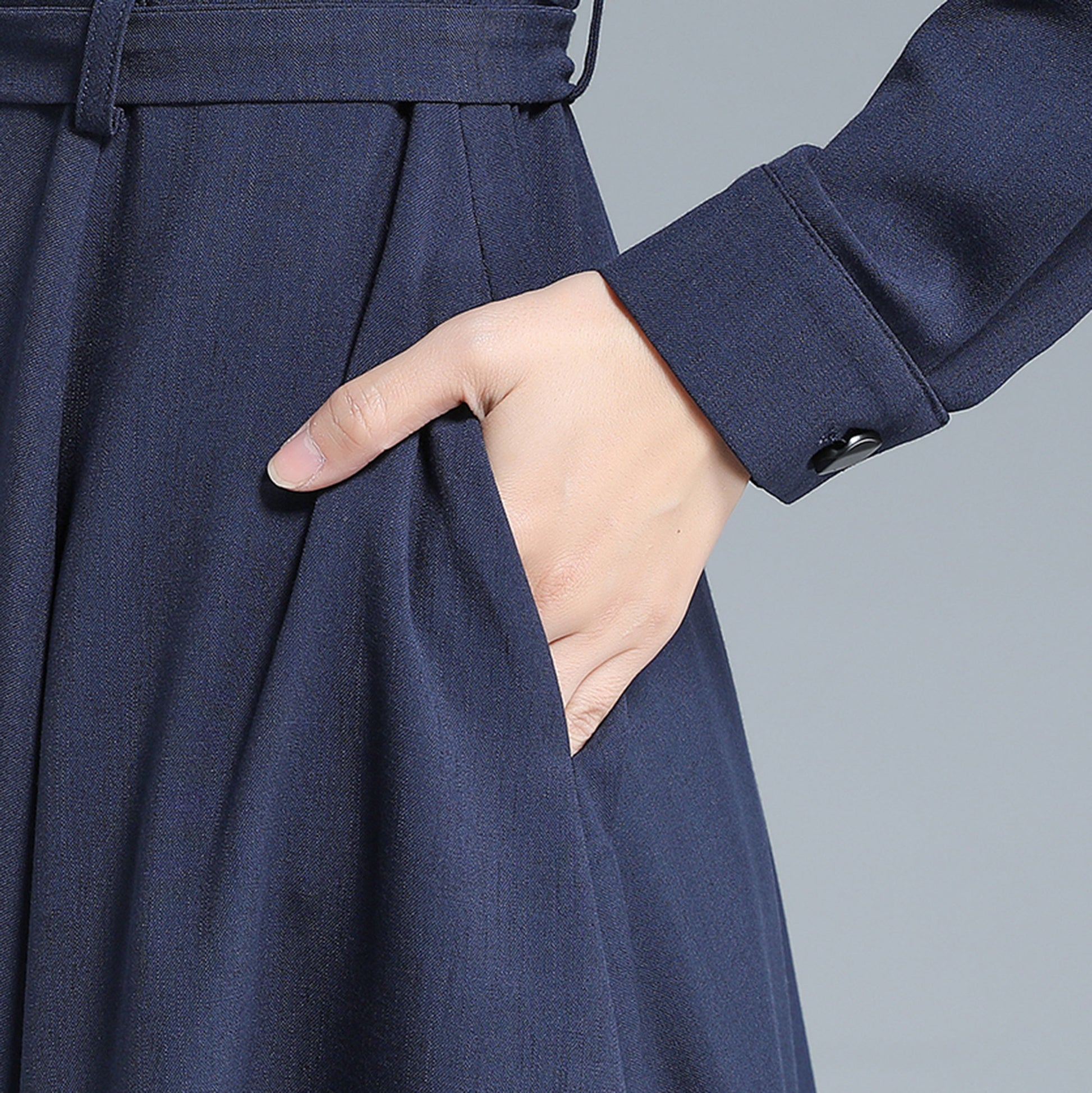 1950s Navy Blue Linen Dress 3132 Xiaolizi 1950s Navy Blue Linen Dress 3132 Xiaolizi