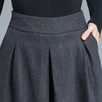 Thick Winter Wide leg wool Pants 3135