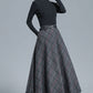 Vintage Inspired Tartan Plaid Midi Wool Skirt Woman 3138