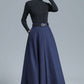 High Waist Wool Maxi Skirt Women 3140