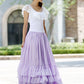 Circle skirt maxi skirt women skirt long skirt in purple 1017#