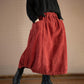 women's vintage inspired corduroy pleated midi skirt 2528
