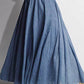 Blue Elastic Wasit Bohemian Maxi Skirt 271806#