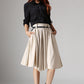 Women's Pleated midi skirt in off white 1034#