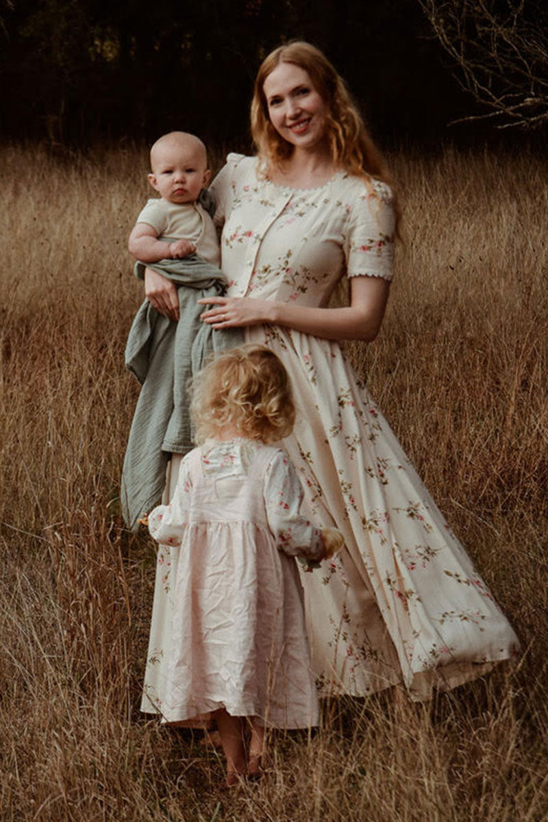 Floral Cottagecore Linen Maxi Prom Dress 2591 Xiaolizi Floral Cottagecore Linen Maxi Prom Dress 2591 Xiaolizi