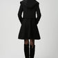 Black wool coat women coat 1123#