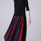 New lisiting linen maxi skirt woman's long pleated dress (1198)