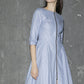Linen midi dress woman pleated dress party dress (1312)
