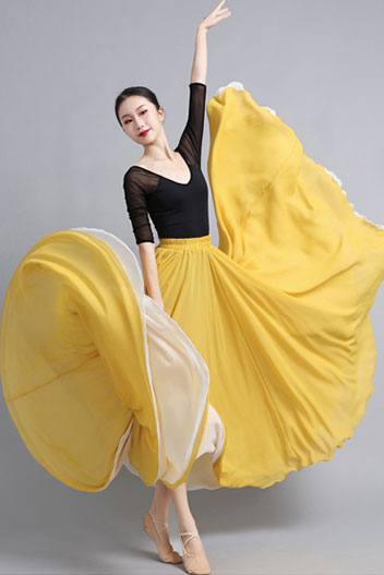 Summer Reversible Big Swing Chiffon Dance Skirt 2936