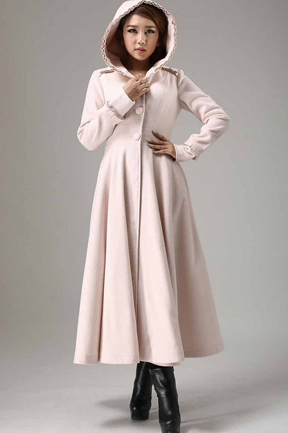 Long fit and flare swing coat for women 0727#