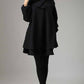 Black wool dress mini dress swing dress 0733#