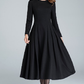 black wool dress