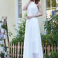 White Halter Maxi Swing Chiffon Dress 2921