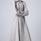 Gray linen dress maxi dress women dress 1166#