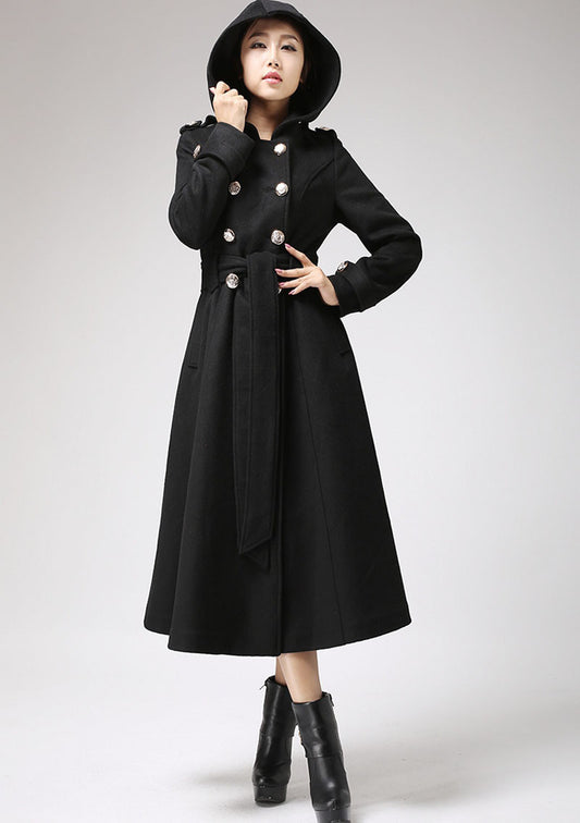 Fit and Flare Long Wool Coat Women 3233 – XiaoLizi
