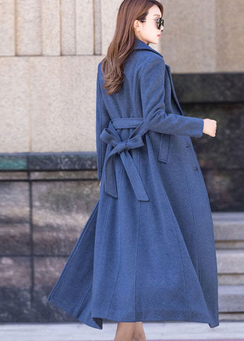 Single breasted wool coat in blue 246701