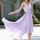 Maxi purple chiffon dress (992)