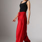 Red maxi linen pants 982