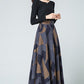 Winter Elastic Waist Plaid Wool Skirt 2711#
