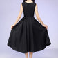50S sleeveless swing little black dress 0561#