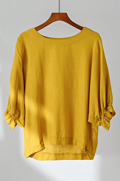 Princess sleeve round collar top for women J009-26