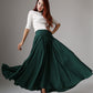 Maxi skirt Green skirt linen skirt long skirt 1040#