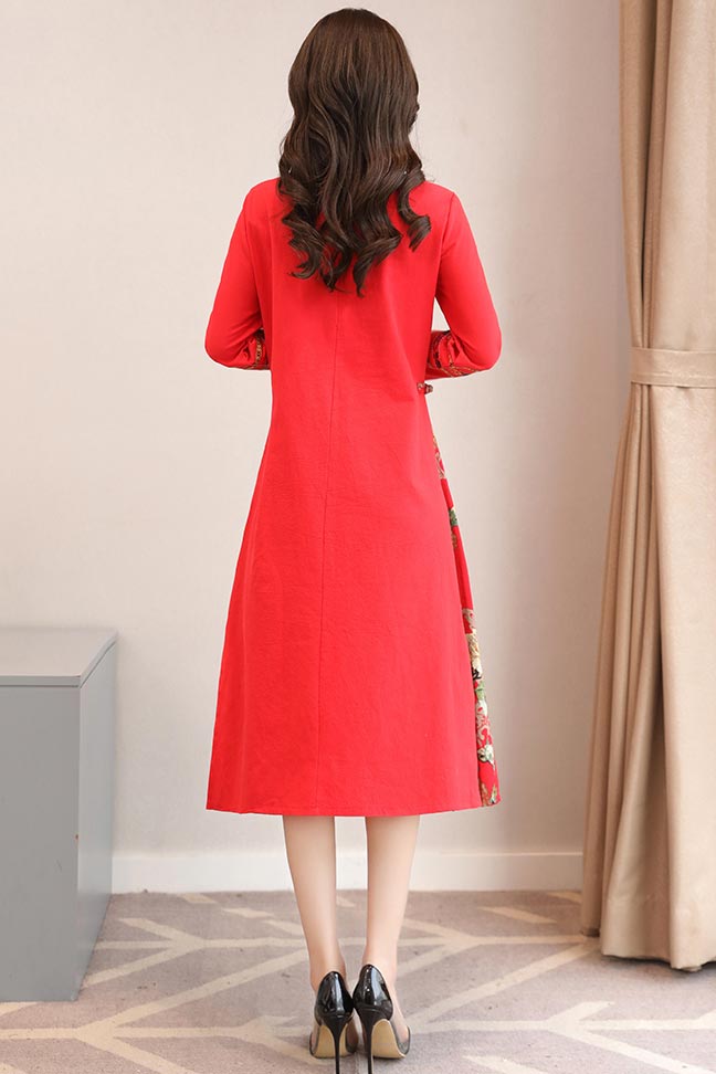 The new original design ethnic style Renaissance women's linen dress CYM364