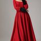 Red dress wool dress maxi winter dress (737)