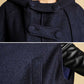 Navy Blue Oversized Wool Cape Coat 0391#