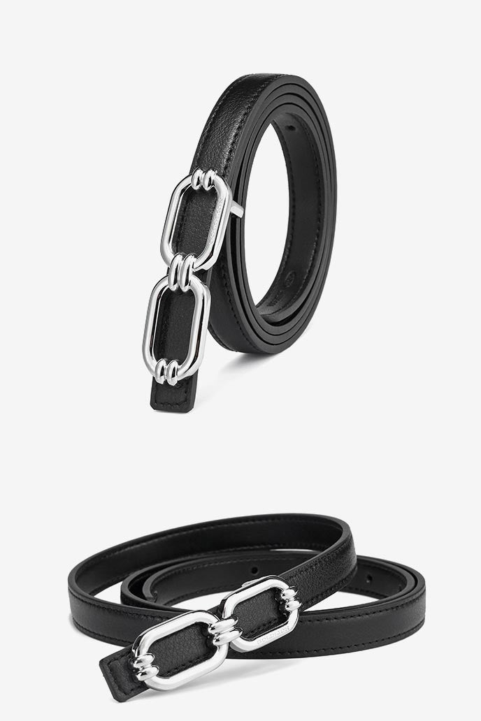 Leather simple joker buckle belt for women YD010