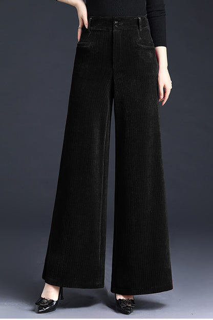 Red Corduroy Wide Leg pants for women 311501