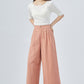 Pink Wide Leg Linen Pants 4151