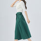 Green Midi Wrap Linen Skirt 4155