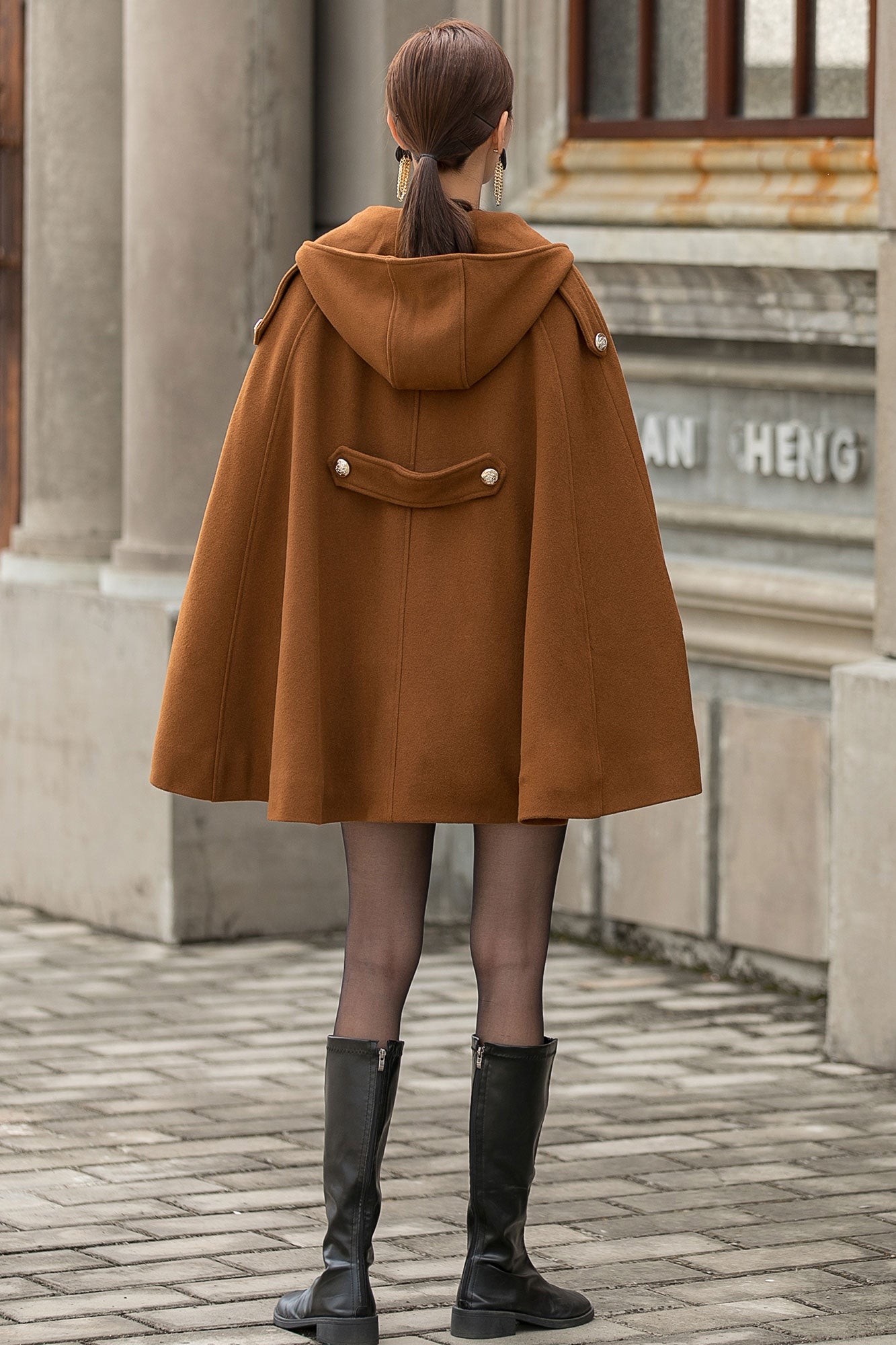 Cloak coat with discount hood