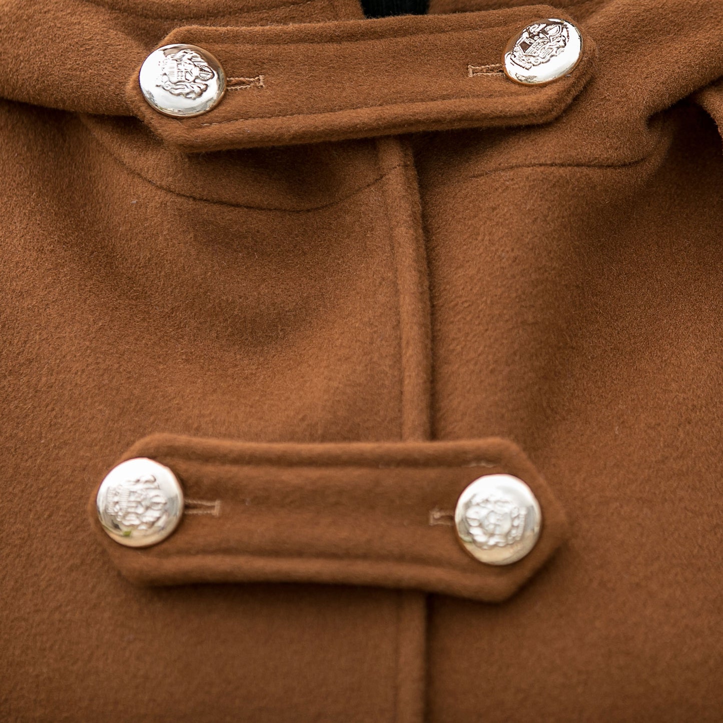 Brown Hooded Wool Cape Coat 3142