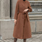 Single Breasted Long Wool Coat Women 3144