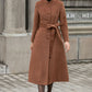 Single Breasted Long Wool Coat Women 3144