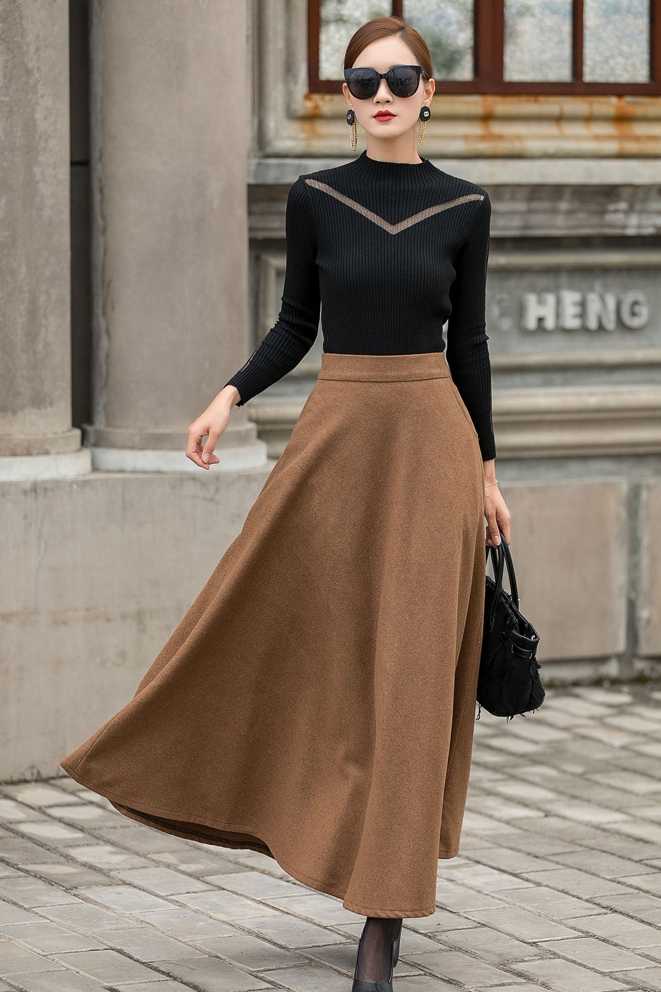 Women's wool maxi skirts Clearance