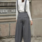 Gray Suspender Wool Pants Women 3153