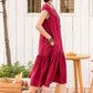 loose fit pleated summer linen dress 280001