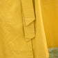 Yellow short sleeve V linen wrap dress with belt 2803
