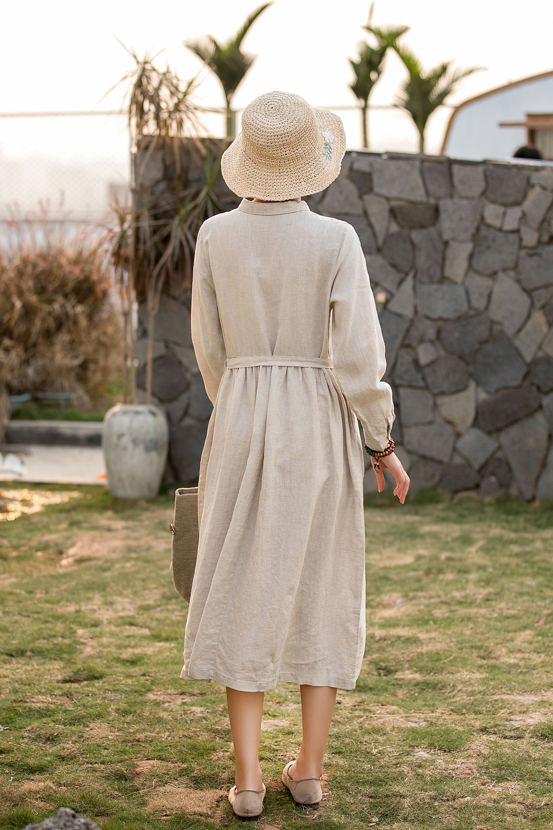 cotton linen shirt dress Cotton Shirt Dress Rina Belted Mid-Length