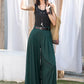 Women Summer Green Linen Skirt Pants 2881