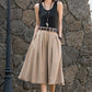Vintage Inspired Navy Pleated Swing Skirt 2776