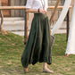 Summer asymmetrical high waist pleated circle linen skirt 280802