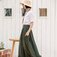 Asymmetrical High Waist Pleated Circle Linen Skirt 280801